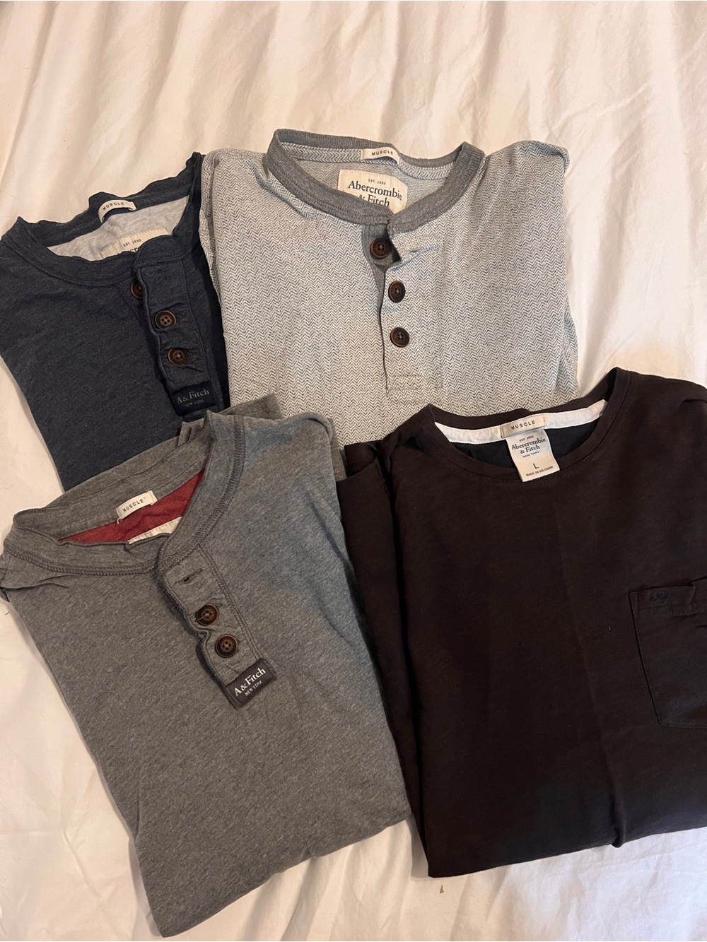 Abercrombie & Fitch Henley and Crew Neck long sleeve tops